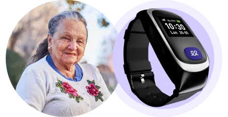 Persona anziana che indossa l'orologio Durcal